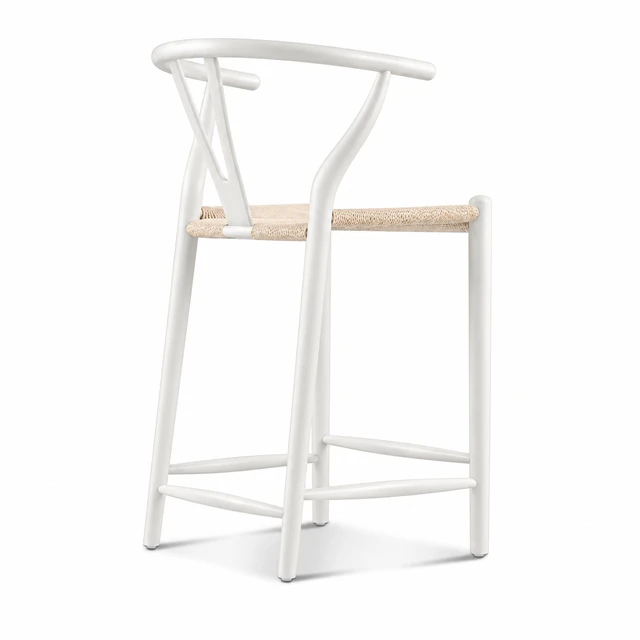 Alt view image 2 of 7 - Wishbone Counter Stool Stain, White, Solid Wood, Chairs Accent Seating