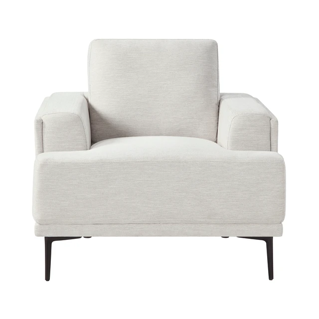 Alt view image 2 of 6 - Accent Chair Chenille Fabric Upholstered Comfort Armchair Solid Living Furniture 1 pc, Cream Taupe, Plywood and Solid