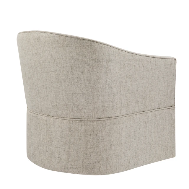 Alt view image 5 of 7 - Skirted Swivel Accent Chair, Ivory, Polyester, Chairs Accent Seating