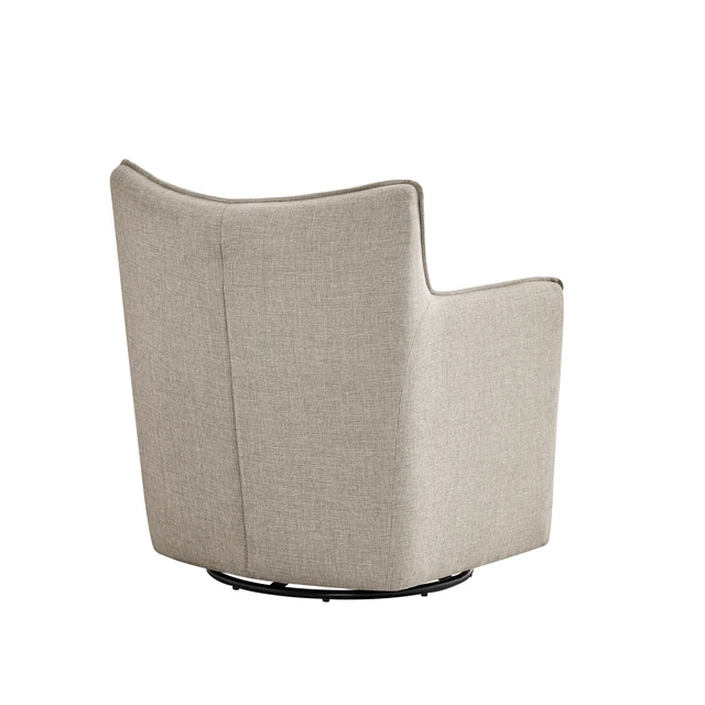 Alt view image 2 of 5 - Swivel Accent Chair with Matching Lumbar Pillow 360° Swivel Base Sea Oat, Beige Grey, Polyester, Chairs Accent Seating