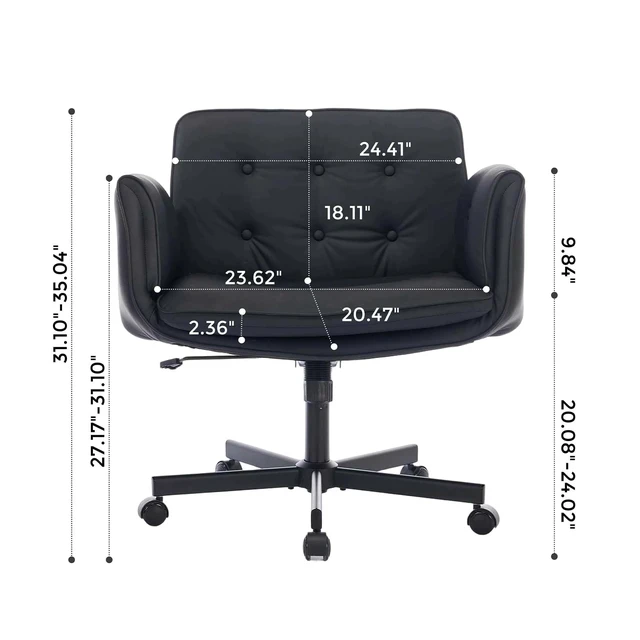 Alt view image 4 of 7 - Pet Leather Swivel Desk Chair, 5 Level Adjustable Armrest Extra Wide Seat Chair Water and Scratch Resistant Ergonomic