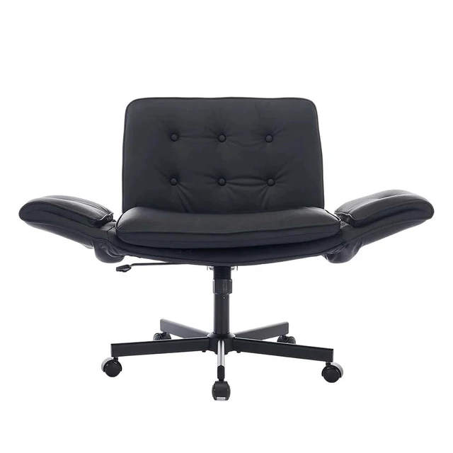 Alt view image 5 of 7 - Pet Leather Swivel Desk Chair, 5 Level Adjustable Armrest Extra Wide Seat Chair Water and Scratch Resistant Ergonomic