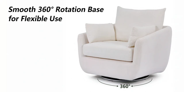 Alt view image 6 of 7 - Rotatable Sherpa Fleece Single Chair Equipped with Tone Adjustable Base LED Strip Lights, White, Chairs Accent Seating