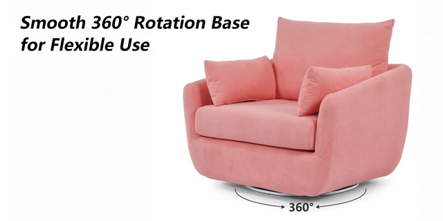 Alt view image 6 of 7 - Rotatable Sherpa Fleece Single Chair Equipped with Tone Adjustable Base LED Strip Lights, Pink, Chairs Accent Seating