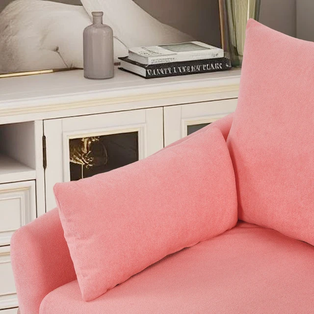 Alt view image 5 of 7 - Rotatable Sherpa Fleece Single Chair Equipped with Tone Adjustable Base LED Strip Lights, Pink, Chairs Accent Seating