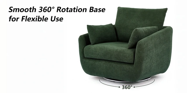 Alt view image 6 of 7 - Rotatable Sherpa Fleece Single Chair Equipped with Tone Adjustable Base LED Strip Lights, Green, Chairs Accent Seating