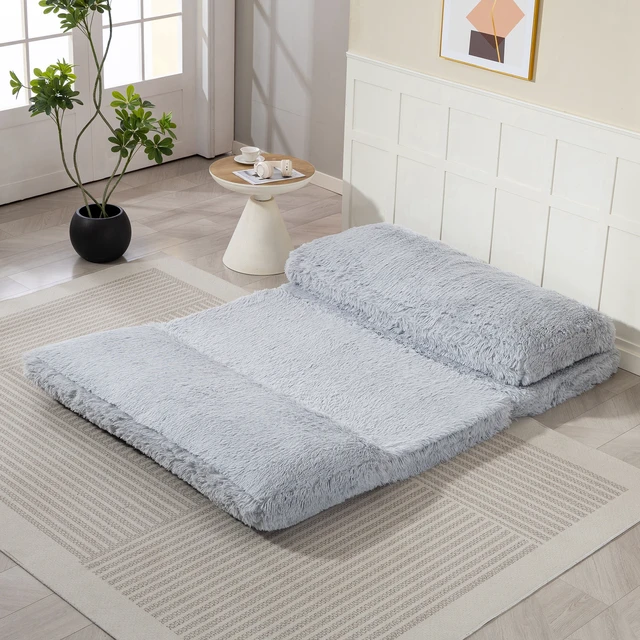 Alt view image 2 of 7 - Bean Bag Chair Floor Sofa Bed for Adults, Long Folding Sofa Bed 54 102 in Wall Couch Sleeper Chair Floor Mattress