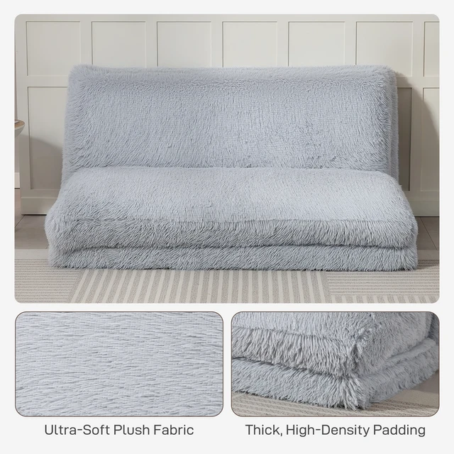 Alt view image 7 of 7 - Bean Bag Chair Floor Sofa Bed for Adults, Long Folding Sofa Bed 54 102 in Wall Couch Sleeper Chair Floor Mattress