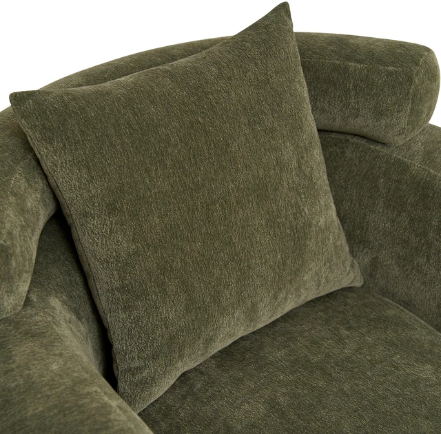 Alt view image 3 of 7 - Lazy Clubchair 38 Inches, Chenille Fabric Bucket Chair Decorative Sofa Soft Cushion with Pillow for Living Study