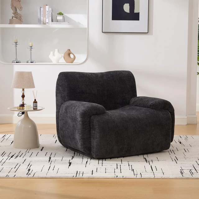 Main image of 43 Inch Wide Upholstered Accent Chair, Single Sofa Chair Chenille Armchair Reading Lounge with Deep Seats for Living