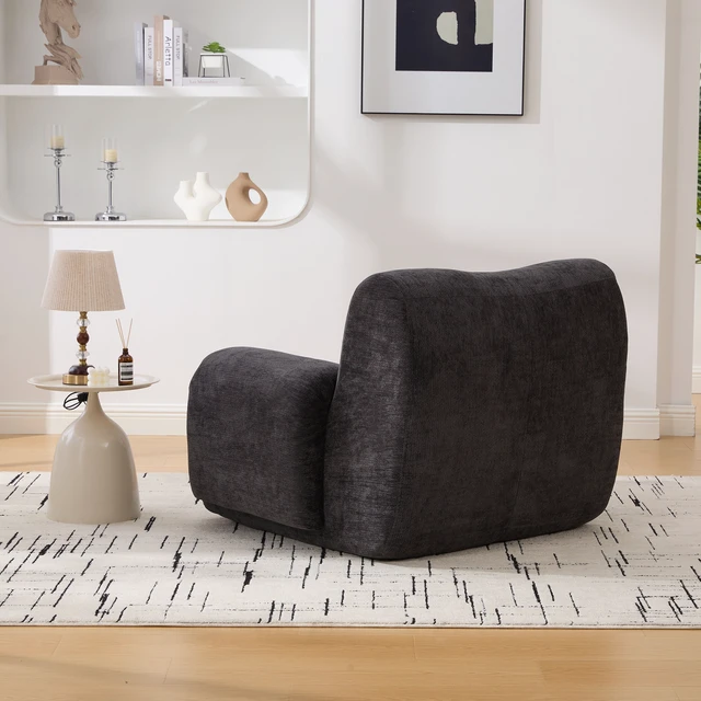 Alt view image 7 of 7 - 43 Inch Wide Upholstered Accent Chair, Single Sofa Chair Chenille Armchair Reading Lounge with Deep Seats for Living
