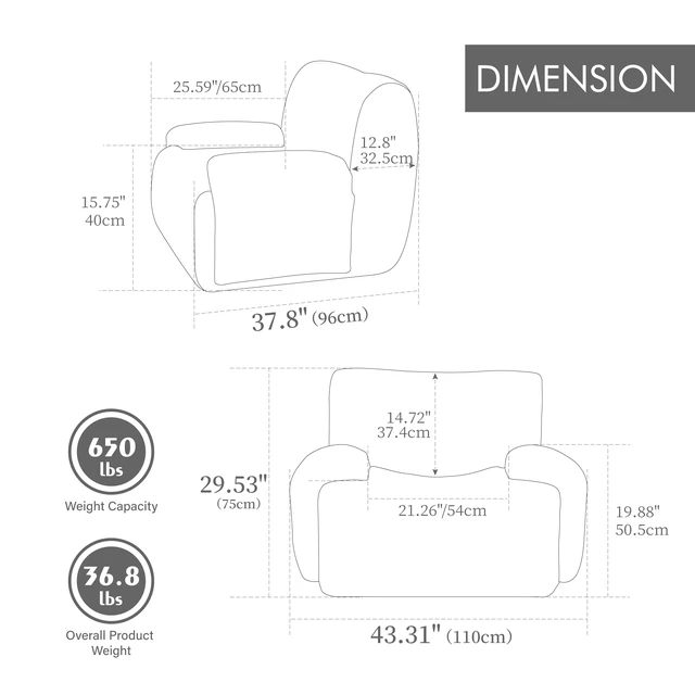 Alt view image 4 of 7 - 43 Inch Wide Upholstered Accent Chair, Single Sofa Chair Chenille Armchair Reading Lounge with Deep Seats for Living