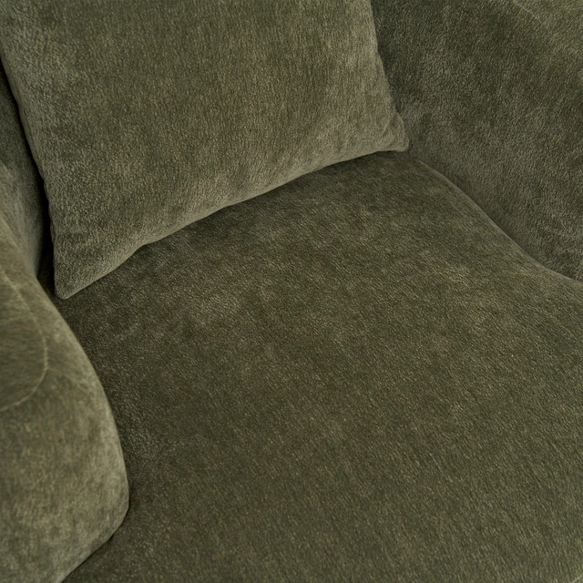 Alt view image 6 of 7 - Lazy Clubchair 38 Inches, Chenille Fabric Bucket Chair Decorative Sofa Soft Cushion with Pillow for Living Study