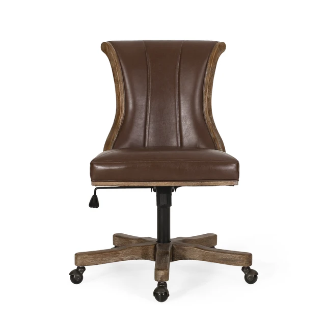 Alt view image 2 of 7 - Swivel and Lift Chair, Brown Neutral, PU, Display Shelving Etageres