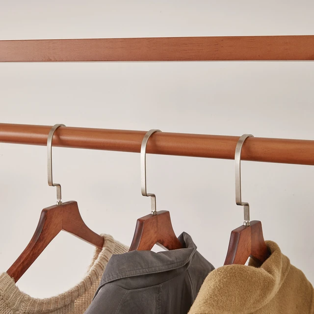 Alt view image 6 of 7 - Solid Freestanding Coat Rack with Rolling Wheels and Storage Basket, ×15.75 ×70.87 Walnut Finish Clothes Hanger Stand