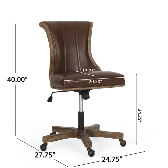 Alt view image 5 of 7 - Swivel and Lift Chair, Brown Neutral, PU, Display Shelving Etageres