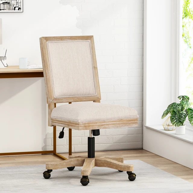 Alt view image 4 of 7 - Swivel and Lift Chair, Beige Natural, Fabric, Display Shelving Etageres