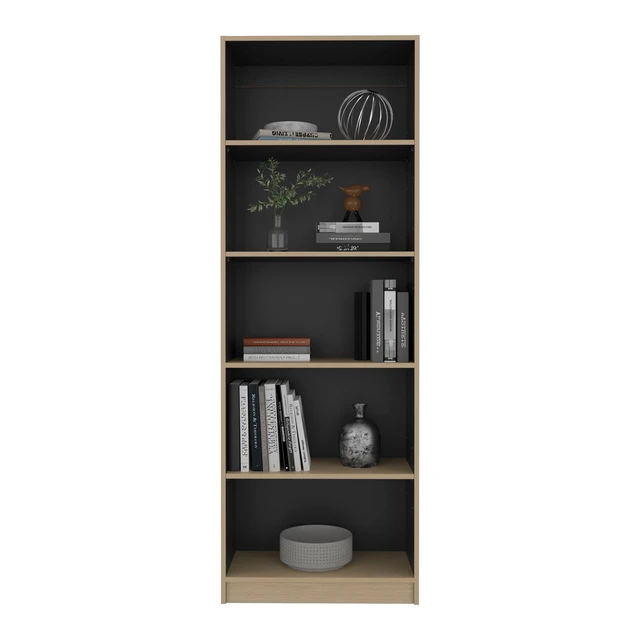 Alt view image 3 of 5 - 5 Shelf Bookcase, Wenge, Particle Board, Display Shelving Etageres