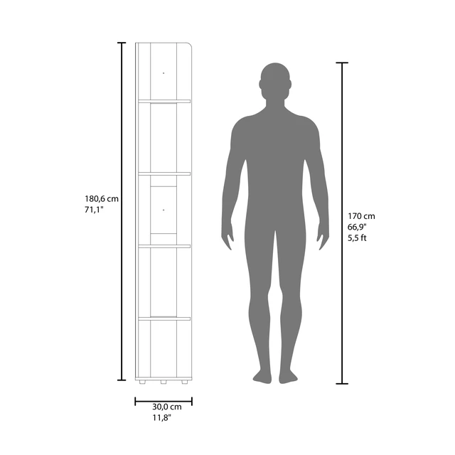 Alt view image 7 of 7 - Corner Tiered Storage Shelving Display Bookcase, Wenge, Particle Board, Display Shelving Etageres