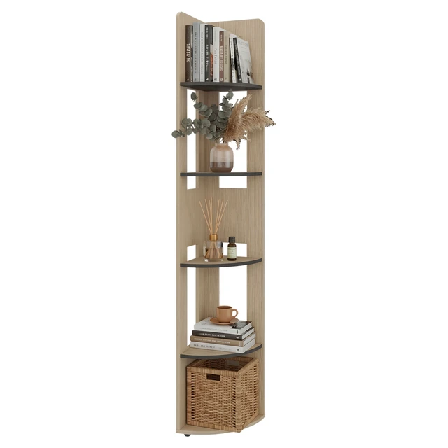 Alt view image 2 of 7 - Cartagena and Corner Bookcase with Storage Shelving Display, Wenge, Particle Board, Display Shelving Etageres