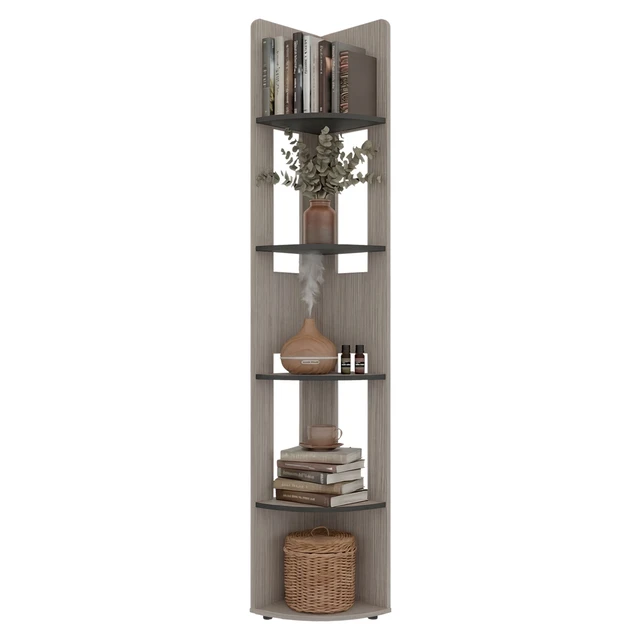 Alt view image 3 of 7 - Positano and Corner Bookcase with Storage Shelving Display, Wenge, Particle Board, Display Shelving Etageres