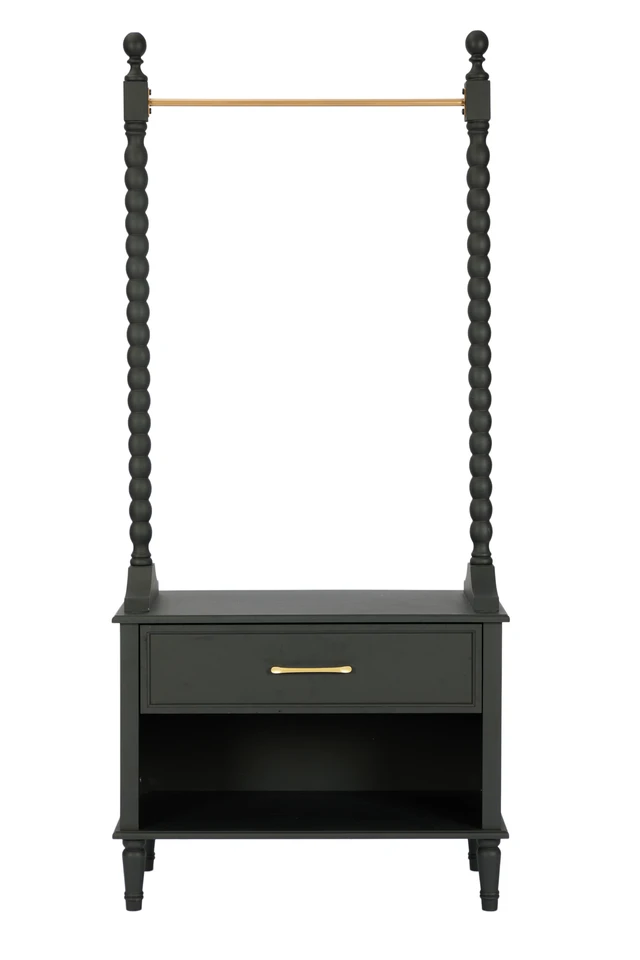 Alt view image 7 of 7 - Clothes Rack, Solid Clothing Rack with 2 Drawers Coat Hanger Floor-Standing Garment for Hanging Shirts Jackets Coat