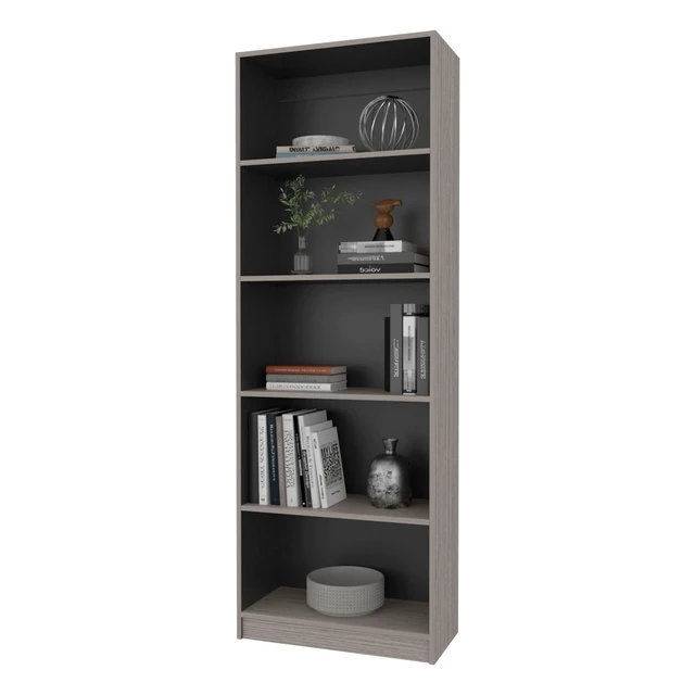 Alt view image 2 of 7 - Positano 5 Shelf Storage Bookshelf, Wenge, Particle Board, Display Shelving Etageres