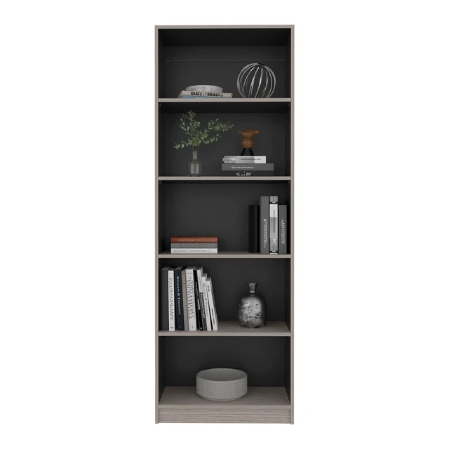 Alt view image 4 of 7 - Positano 5 Shelf Storage Bookshelf, Wenge, Particle Board, Display Shelving Etageres