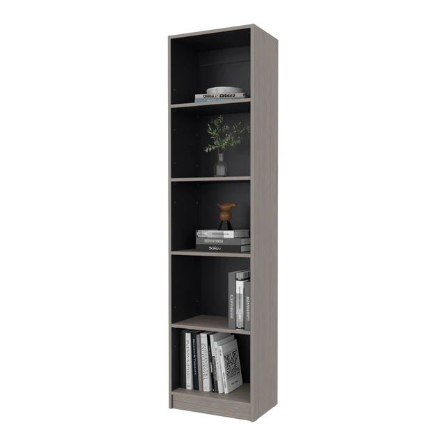 Alt view image 2 of 7 - Positano 5 Shelf Storage Bookshelf, Wenge, Particle Board, Display Shelving Etageres