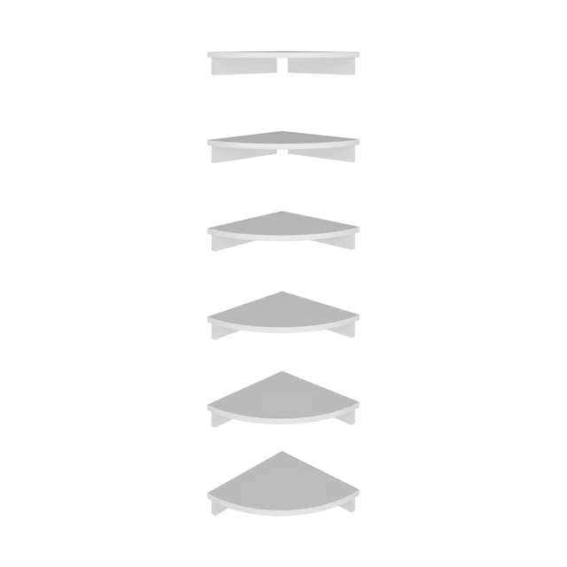 Alt view image 6 of 7 - Inchx 12 Inch Corner 2 Tier Floating Wall Shelf, Wall-Mounted Display Ledge for Living Storage, White, Particle Board