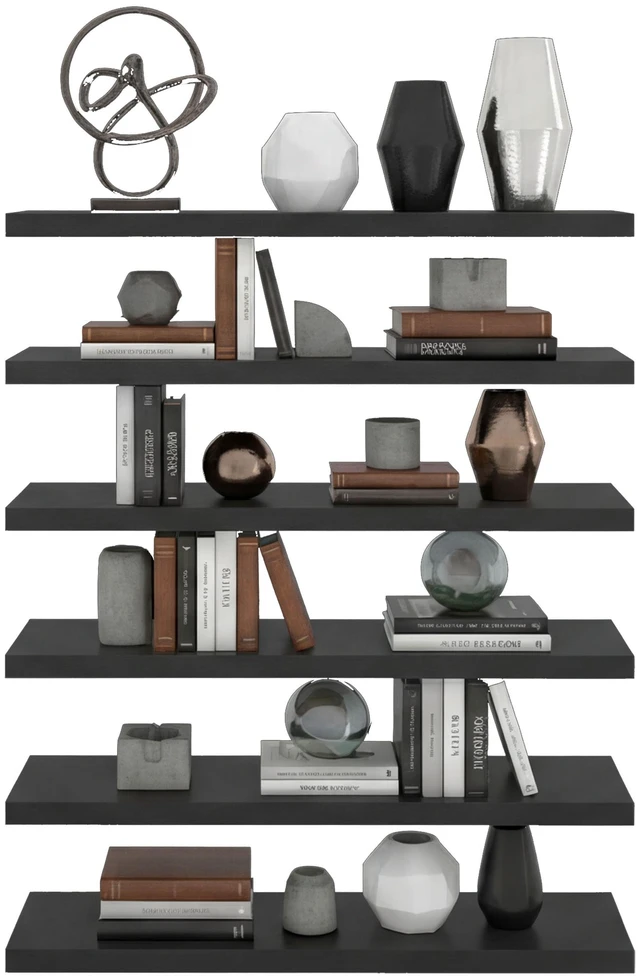 Alt view image 5 of 7 - Inchx 10 Inch Floating Wall Shelf, Wall-Mounted Display Ledge for Living Storage, Wenge, Particle Board, Display