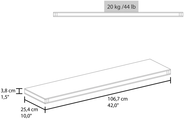 Alt view image 3 of 7 - Inchx 10 Inch Floating Wall Shelf, Wall-Mounted Display Ledge for Living Storage, Wenge, Particle Board, Display