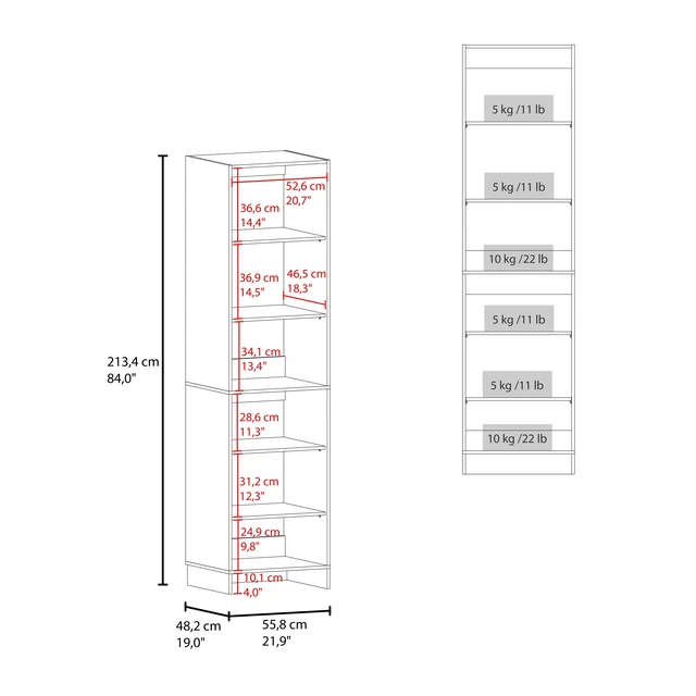 Alt view image 5 of 7 - Sedona Standing Closet Organizer with Shelves, Storage System, White, Particle Board, Display Shelving Etageres