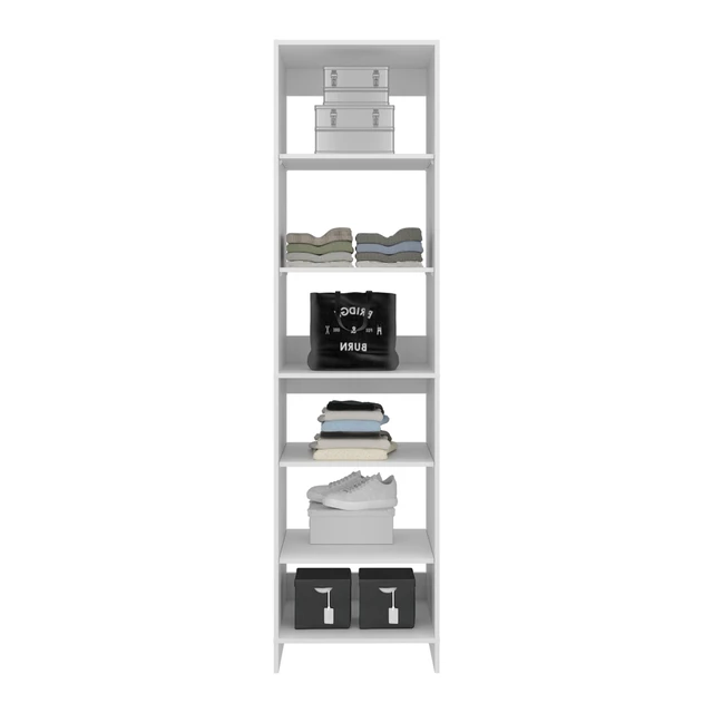Alt view image 7 of 7 - Sedona Standing Closet Organizer with Shelves, Storage System, White, Particle Board, Display Shelving Etageres