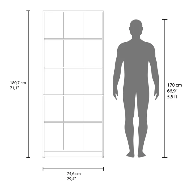 Alt view image 5 of 7 - Tall Bookcase with Shelves, Storage Bookshelf, White, Particle Board, Display Shelving Etageres