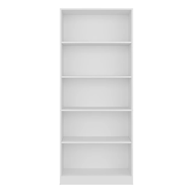 Alt view image 7 of 7 - Tall Bookcase with Shelves, Storage Bookshelf, White, Particle Board, Display Shelving Etageres