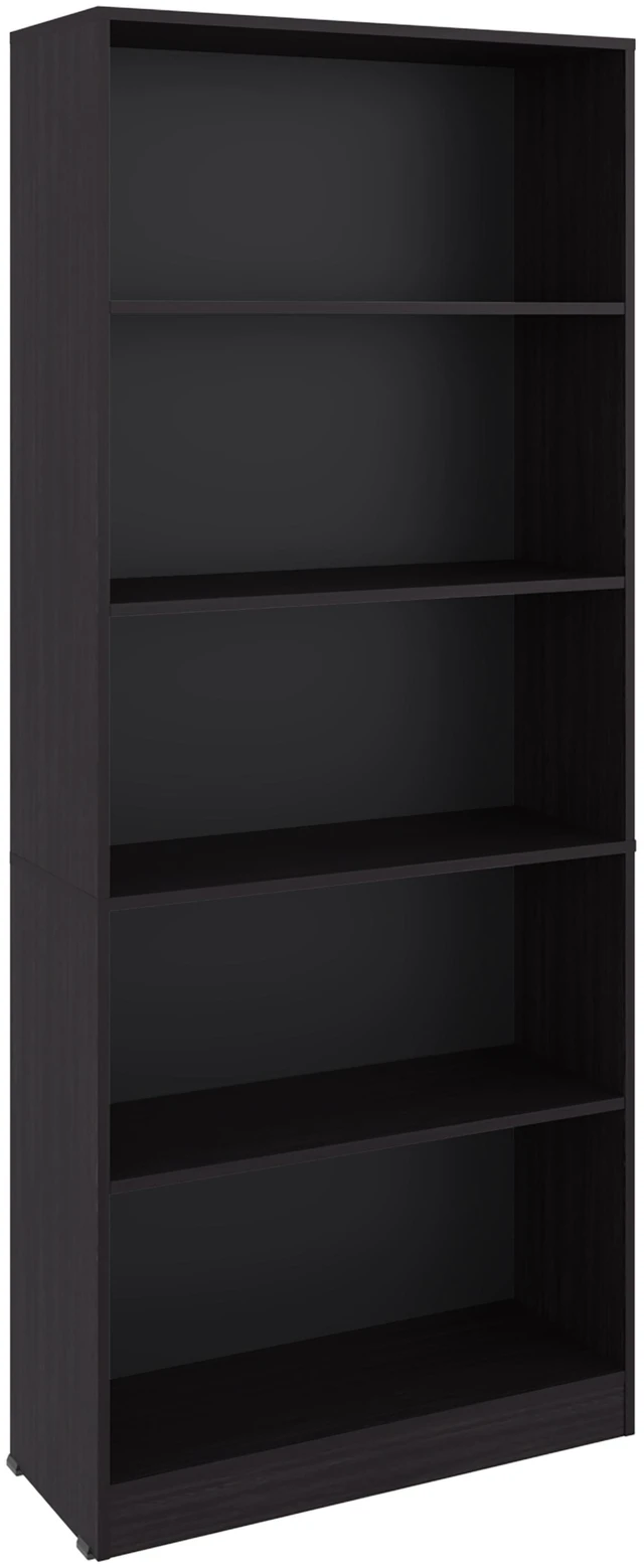 Alt view image 3 of 7 - Tall Bookcase with Shelves, Storage Bookshelf, Wenge, Particle Board, Display Shelving Etageres