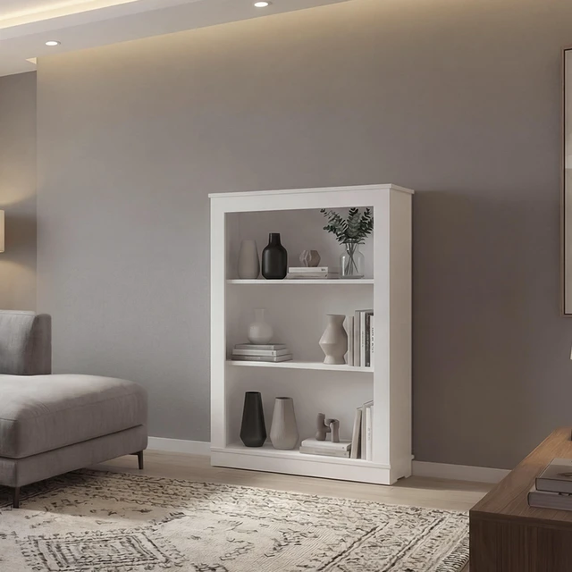 Main image of Bookcase with Shelves, Storage Bookshelf, White, Particle Board, Display Shelving Etageres