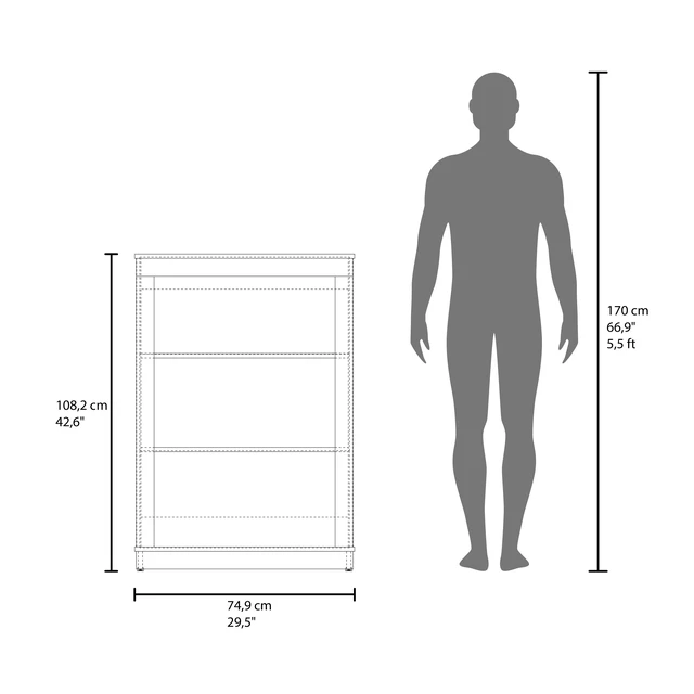 Alt view image 5 of 7 - Bookcase with Shelves, Storage Bookshelf, White, Particle Board, Display Shelving Etageres