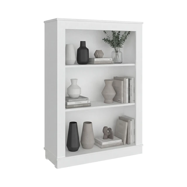 Alt view image 7 of 7 - Bookcase with Shelves, Storage Bookshelf, White, Particle Board, Display Shelving Etageres