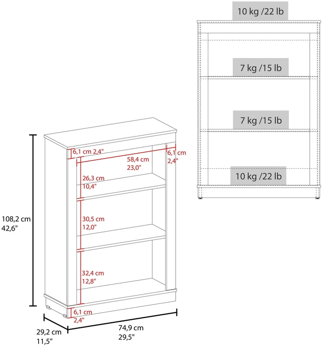 Alt view image 3 of 7 - Bookcase with Shelves, Storage Bookshelf, Wenge, Particle Board, Display Shelving Etageres