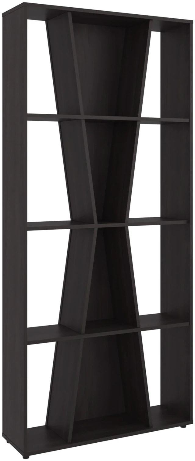 Alt view image 5 of 7 - Camden 4 Tier Bookcase, Tall Freestanding Bookshelf with Open Display Shelves for Living, Wenge, Particle Board