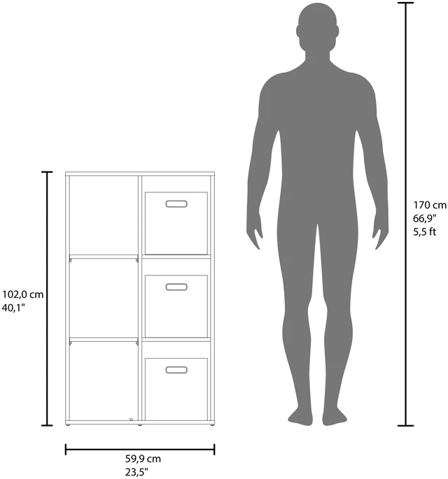 Alt view image 4 of 7 - Fairview Cube Bookcase with Storage Cabinets, Bookshelf with Open Shelves for Living, White, Particle Board, Display