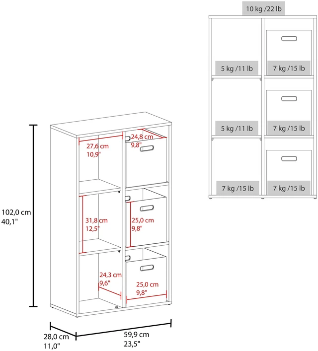 Alt view image 3 of 7 - Fairview Cube Bookcase with Storage Cabinets, Bookshelf with Open Shelves for Living, White, Particle Board, Display