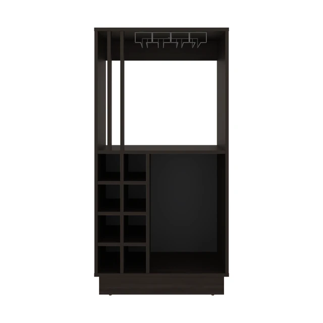 Alt view image 2 of 5 - Ashford Bar Cabinet with Wine Storage, Liquor Cabinet with Stemware Rack and Bottle Storage for Bar, Wenge, Particle