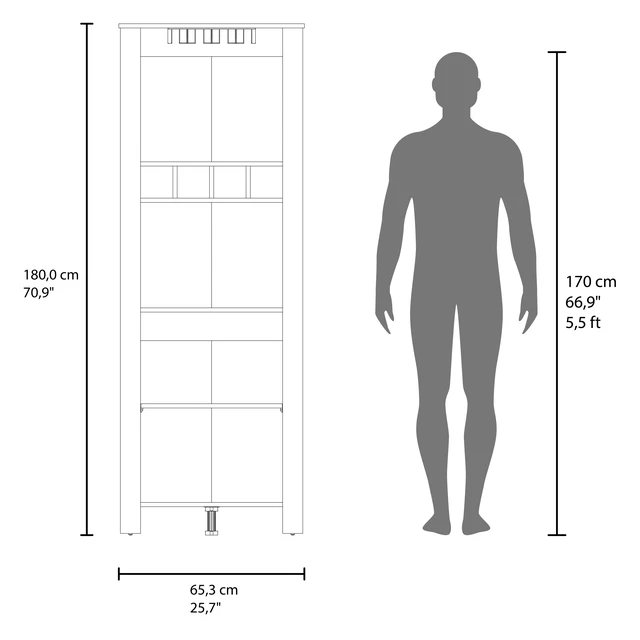 Alt view image 5 of 7 - Westmont Bar Cabinet with Wine Storage, Liquor Cabinet with Glass Rack and Shelves for Bar, Gray Wash, Particle Board