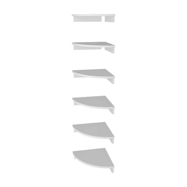 Alt view image 7 of 7 - Georgia 6 Piece Corner Floating Wall Shelves Set, Wood Wall Mounted Display Shelves for Decor and Storage, White