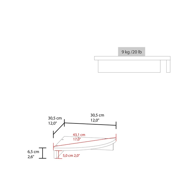 Alt view image 5 of 7 - Georgia 6 Piece Corner Floating Wall Shelves Set, Wood Wall Mounted Display Shelves for Decor and Storage, White