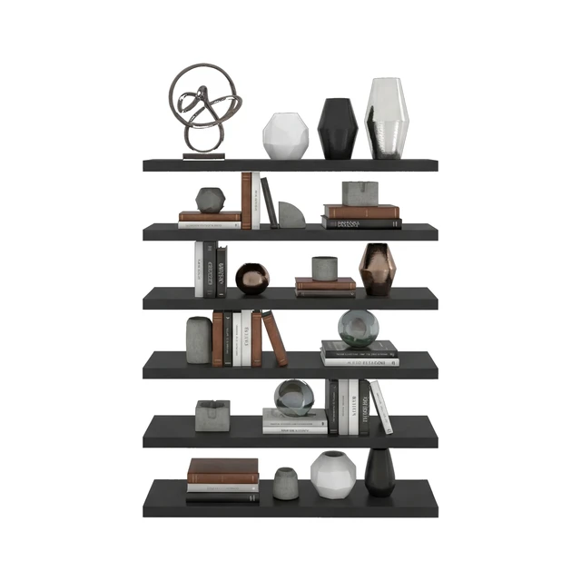 Alt view image 5 of 6 - Inchx 10 Inch Floating Wall Shelf, Wall-Mounted Display Ledge for Living Storage, Wenge, Particle Board, Display