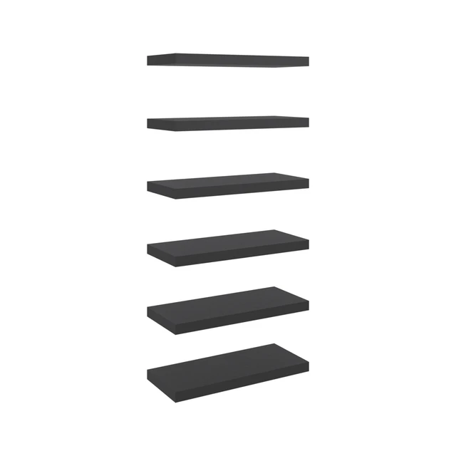 Alt view image 6 of 6 - Inchx 10 Inch Floating Wall Shelf, Wall-Mounted Display Ledge for Living Storage, Wenge, Particle Board, Display